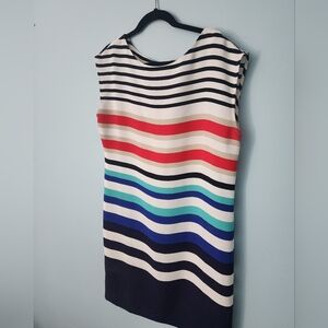 Ann Taylor Loft Striped Sheath Dress Cap Sleeve